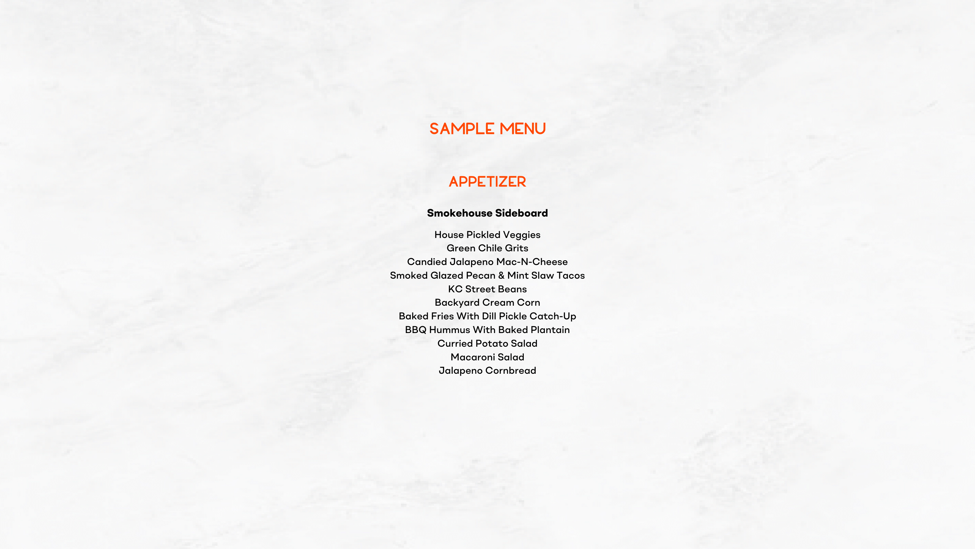 Sample menu 3